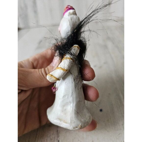 Ghost bobblehead feather Halloween decor mini village jointed - Picture 3 of 8